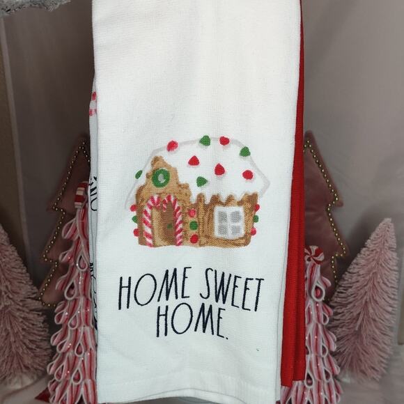 Rae Dunn Other - Rae Dunn Gingerbread House Home Sweet Home Kitchen Hand Towels Set